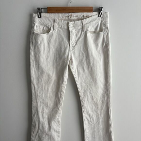 7 for All Mankind Jeans Women's 28 Bootcut White Denim Flare Low Rise 28x33 - Picture 6 of 9